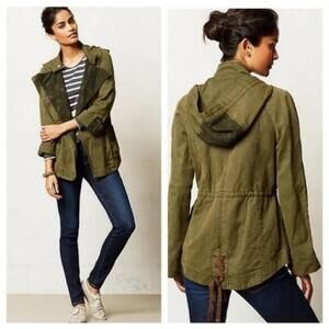 Anthropologie Hei Hei Camouflaged Lace Anorak Jacket Green 
Size Midium